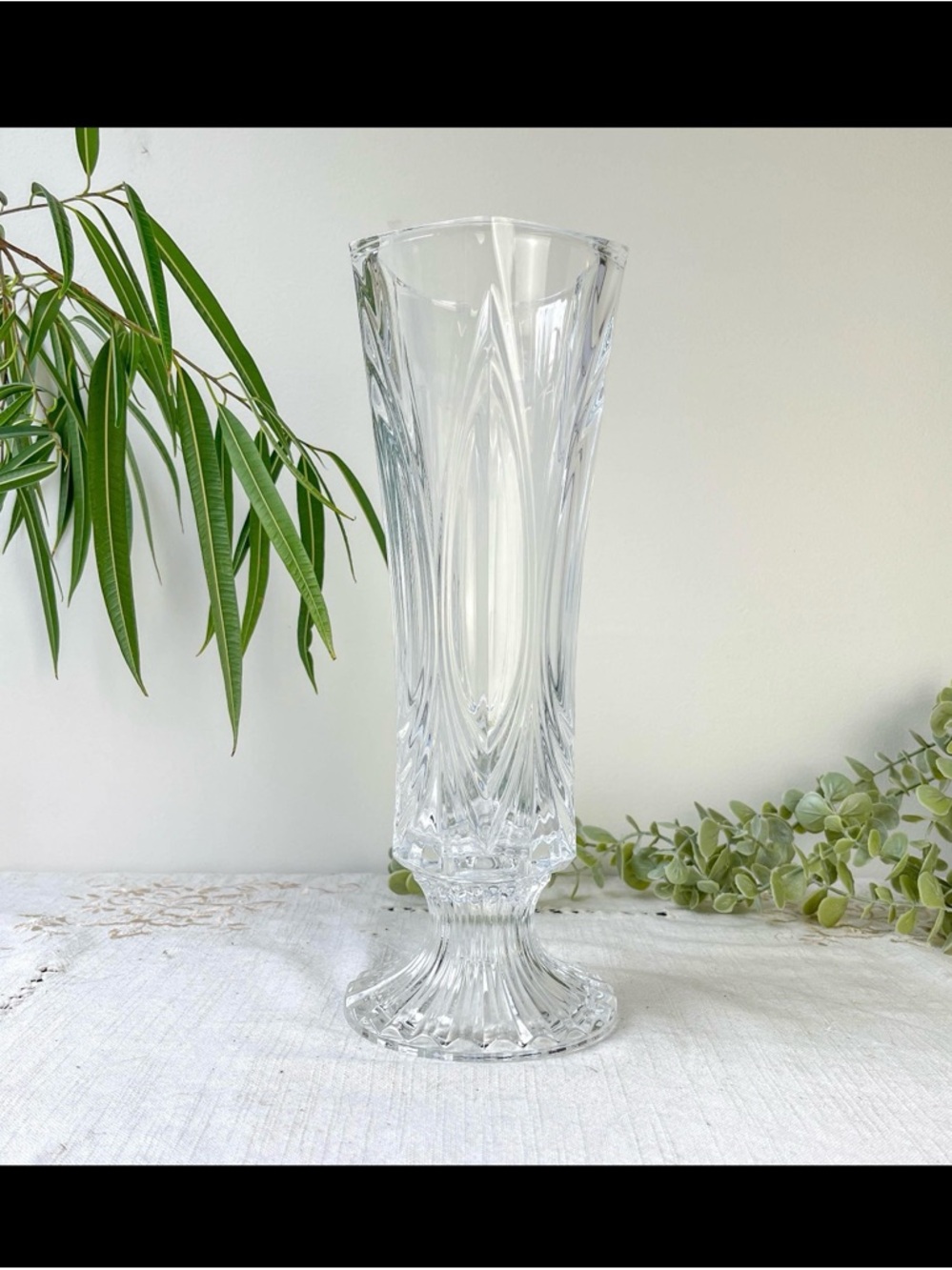 Vintage art deco style crystal vase